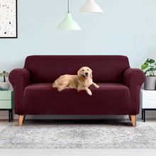 Load image into Gallery viewer, Artiss Sofa Cover Elastic Stretchable Couch Covers Burgundy 3 Seater
