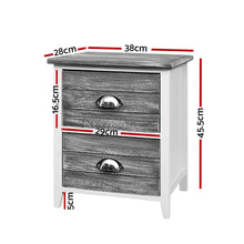 Load image into Gallery viewer, 2x Bedside Table Nightstands 2 Drawers Storage Cabinet Bedroom Side Grey
