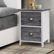 Load image into Gallery viewer, 2x Bedside Table Nightstands 2 Drawers Storage Cabinet Bedroom Side Grey

