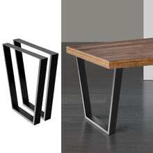 Load image into Gallery viewer, 2x Coffee Dining Table Legs 71x65/40CM Industrial Vintage Bench Metal Trapezoid
