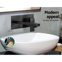 Load image into Gallery viewer, Cefito WELS Bathroom Tap Wall Square Black Basin Mixer Taps Vanity Brass Faucet
