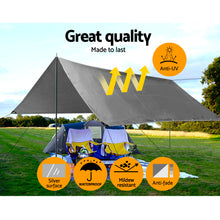 Load image into Gallery viewer, Instahut 4.8x6m Tarp Camping Tarps Poly Tarpaulin Heavy Duty Cover 180gsm Silver
