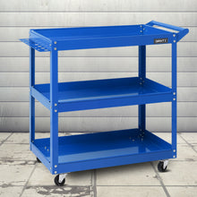 Load image into Gallery viewer, Giantz Tool Cart 3 Tier Parts Steel Trolley Mechanic Storage Organizer Blue
