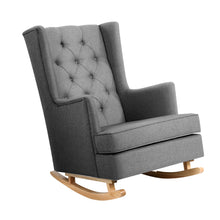 Load image into Gallery viewer, Rocking Armchair Feeding Chair Linen Fabric Armchairs Lounge Retro Grey
