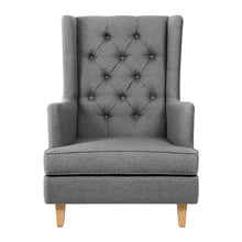 Load image into Gallery viewer, Rocking Armchair Feeding Chair Linen Fabric Armchairs Lounge Retro Grey
