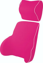 Load image into Gallery viewer, Pink Memory Foam Lumbar Back &amp; Neck Pillow Support Back Cushion Office Car Seat
