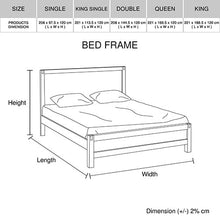 Load image into Gallery viewer, Queen size Bed Frame in Solid Acacia Veneered Medium High Headboard in Oak
