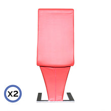 Load image into Gallery viewer, 2x Z Shape Red Leatherette Dining Chairs with Stainless Base

