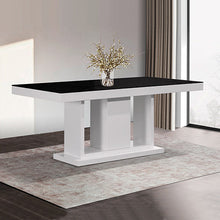 Load image into Gallery viewer, Dining Table in Rectangular Shape High Glossy MDF Wooden Base Combination of Black &amp; White Colour
