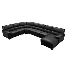 Load image into Gallery viewer, Lounge Set Luxurious 7 Seater Bonded Leather Corner Sofa Living Room Couch in Black with Chaise
