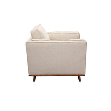 Load image into Gallery viewer, Single Seater Armchair Sofa Modern Lounge Accent Chair in Beige Fabric with Wooden Frame
