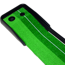 Load image into Gallery viewer, Indoor Practice Putting Green 2.5m Mat Inclined Ball Return Fake Grass 2 Holes
