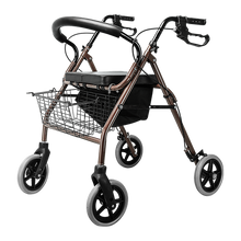 Load image into Gallery viewer, Rollator Walker Walking Frame With Wheels Zimmer Mobility Aids Seat Coffee
