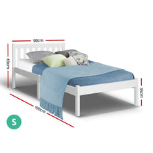 Load image into Gallery viewer, Single Size Wooden Bed Frame - White
