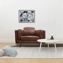 Load image into Gallery viewer, Single Seater Armchair Faux Leather Sofa Modern Lounge Accent Chair in Brown with Wooden Frame
